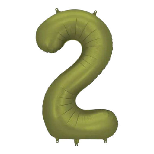 Picture of FOIL BALLOON NUMBER 2 OLIVE 34 INCH